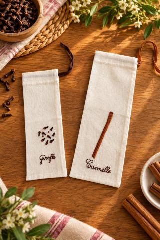 Pochette brodée (girofle ou cannelle)